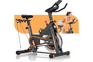 DMASUN Bicicleta Estática en Casa con Magnética, Bicicleta Estatica Silenciosa con Monitor LCD, Cómodo Cojín de Asiento, Volante 15KG, Capacidad de 160 kg, Entrenamiento Aeróbico