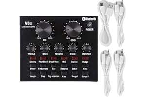 CUIFATI Multifunzione V8s Scheda dal Suono di riverbero Guadagno vocale -12DB-35DB supporta fino a 48K 16 bit per la registrazione di musica Karaoke Canto