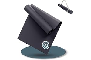 ‎LILENO SPORTS LILENO SPORTS Yoga Matte (180x60cm) inkl. Tragegurt - Sport und Yogamatte extra rutschfest in 4 mm Dicke - Gymnastikmatte und Fitnessmatte für Workout und Yoga - Sportmatte für Zuhause