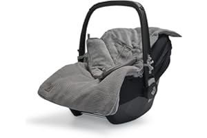Jollein Chancelière Basique en Tricot pour Siège Auto Et Poussette, 82 cm Longueur x 42 cm Largeur, Gris Pierre