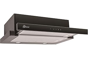 Gurari GCH 117 Einbau Dunstabzugshaube 60cm,Flachschirmhaube,1000m³/h Motor,Touch Control,Schwarz Glas,Einbauhaube,3 Stufen,Einbauhaube,Ablufthaube,Umlufthaube,Abzugshaube,BITTE MAßANGABEN BEACHTEN