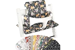 UKJE Cushion Compatible with Stokke Tripp Trapp - Soft Seat Cushion for Infants, Babies & Toddlers, High Chair Accessories, Cotton Fabric Insert, Easy to Install, Handmade in Europe (Sloth)