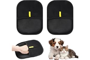 BafanglaiUK Pet Hair Remover Glove 2025, Pack of 2 Double-Sided Pet Grooming Gloves, Reusable Static Removal Gloves, Fur Magnet Cats Dogs, for Smooth and Healthy Fur