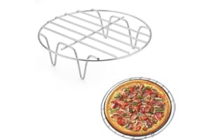 AILOPTA Rejilla para Aire Redonda, Rejilla Enfriamiento Redonda Acero Inoxidable, Accesorios para Aire Multiusos, Parrilla Soporte para Hornear, Cocinar, Secar Al Vapor
