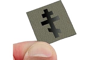 LEGEEON Mini Orthodox Cross Crucifix Tactical Morale Patch [Ranger Green,Black]