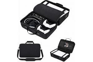 Wemart PS-5 Case with Hard Shell, Play-Station 5 Travel Case, Protective Travel Bag Holds Console, Controllers, Base and Accessories, Shockproof, Waterproof and Scratchproof