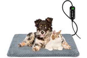 Woiil Pet Heating Pad 70x40cm, Constant Pet Heated Pad with Timer, Waterproof and Anti-Bite, Indoor Dog Bed Mats for Dogs Cats