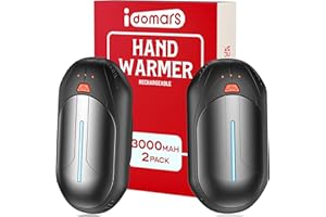 IDOMARS Electrique Chaufferette Main Rechargeable Reutilisable: 2pack Mini Hand warmer Chauffage USB-C 3000mAh Batterie Portable Chauffe Cadeau pour Femme Homme Enfant Chauffante pour Extérieur Camping Chasse