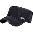 YeeHeen Unisex Cadet Army Cap Adjustable Flat Top Cap Washed Cotton Military Hat Baseball Cap
