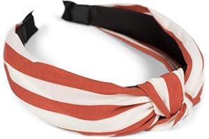 ‎STYLEBREAKER styleBREAKER Damen Haarreif mit Streifen Muster und Knoten im Retro Style, Vintage Look, Haarband, Headband 04027016, Farbe:Rost-Weiß