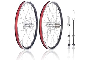 KUNYOS 20In 406/451 Mountain Bike Wheelsst Double Layer Aluminum Alloy Rims Disc/V Brake Quick Release 24/28H Hubs for 7 8 9 10 Speed Cassette Bicycles Front Rear Wheels