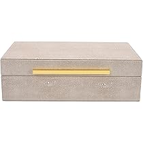 XIGEXIGE Set Di 3 Scatole Decorative In Ecopelle Blu Navy Shagreen