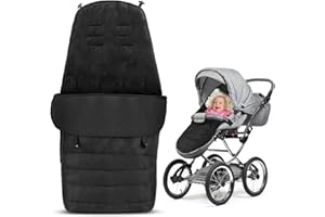 HIULLEN Cosytoes Footmuff, 4 in 1 Universal Pushchair Footmuff, Waterproof and Windproof, Warmer Footmuff Cosy Toes Fleece Lined Universal Fitting for Pushchair Pram Stroller Buggy (Black)