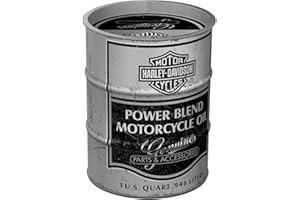 Nostalgic-Art Retro skarbonka, 600 ml, Harley-Davidson – Power Blend Oil – Pomysł na prezent dla motocyklistów, Official License Product (OLP), metalowa skarbonka, Styl vintage