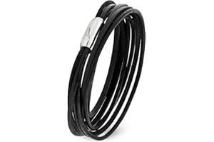 Simaru Designerska bransoletka ze skóry garbowanej roślinnie – stylowa bransoletka skórzana unisex z zapięciem magnetycznym ze stali nierdzewnej – dla mężczyzn i kobiet – wyprodukowana w Niemczech, 17