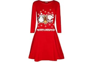 Fashion Star Womens Christmas Rudolph Snow Swing Dress