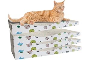 ABRFC Cat Scratching Board Cat Scratcher Pad Cat Cardboard Scratcher Nest Sleeping Scratching Texture Design Durable Scraper Corrugate Cat Scratcher for Indoor Cats (4 Pack)