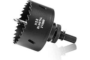 ITOOLFIRM Scie cloche 76 mm pour métal et bois, 76 mm HSS bi-métal foret rond avec profondeur de coupe de 40 mm, pour acier, fer, aluminium, plafonds, cloisons sèches et plaques de plâtre