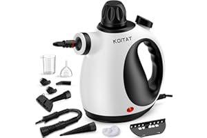KOITAT Portable Pressure Handheld Steam Cleaner with 10 Accessories, Upholstered Furniture Steam Cleaning with Safety Lock, for Home, Car, Floor