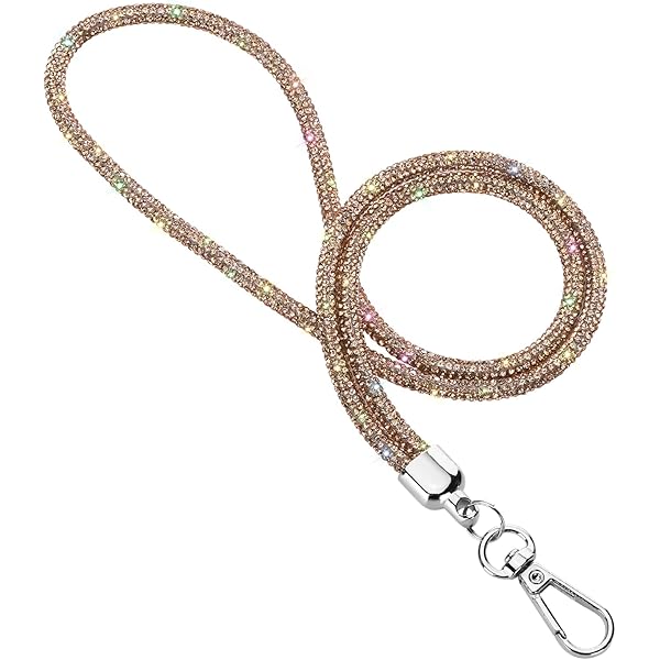 Collana Portabadge Con Cristalli - Portachiavi E Porta ID Elegante Con Strass