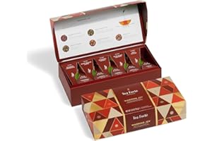 Tea Forte, Coffret à thé Petite Présentation 10 variétés différentes Sachet à thé pyramidal fait main (Warming Joy Chest)