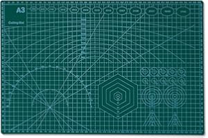 ONESTO Cutting Mat Craft Mat Flexible Non Slip Craft Cutting Mat with Accurate Guide Grid Lines Design for Cutting Fabric, Paper, and Cards Double Sided self-Healing Cutting mat, Green
