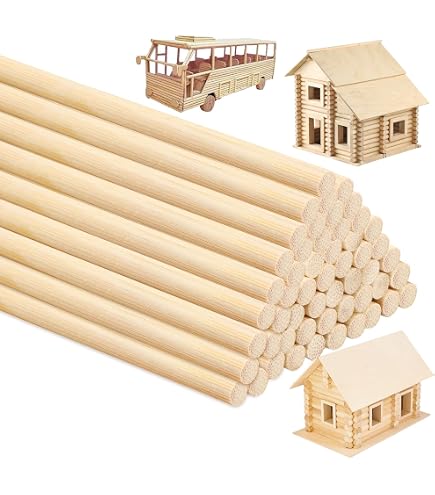 Lot De 5 Tourillons Cannelés Bois Hêtre 20 Mm X 100 Cm - Baguettes Striées Made In Austria
