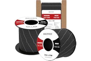 Brotree Paracorde 2mm Corde 100% Nylon 3 Brins Type I pour Extérieur, Artisanat, Bricolage - 90 kg Charge de Rupture