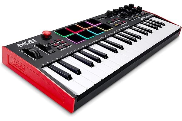 Akai Professional MPK Mini Plus - Clavier MIDI USB à 37 Touches avec Huit Pads MPC, Molettes, Logiciel de Production et Native Instruments Sound Package