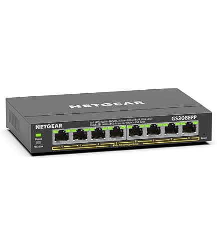 NETGEAR GS108PP PoE Switch 8 Port Gigabit Ethernet LAN Switch mit