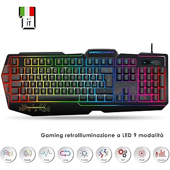 Rii RK100+ Tastiera Gaming Italiana Retroilluminata - Layout QWERTY IT Con LED Arcobaleno - Foto 2