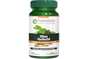 PURE NUTRITION NATURAL TREASURES Pure Nutriton Giloy Guduchi Extract Capsule 700mg | 60 Veg Caps | Immune Health Support | 700mg Giloy Extract Equivalent to 5200mg Giloy Powder | Non GMO