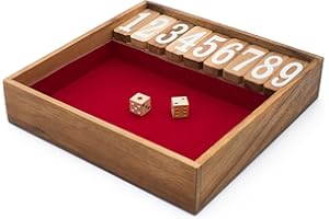 SIAMMANDALAY Shut The Box (Canoga, Klackers, Blitz, Batten Down the Hatches): Handmade Classic Traditional Game Strategy Close The Box Game Classic Dice Table Game Pub/Bar Game Math Counting Board Game