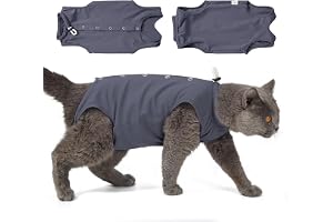 Dotoner Återhämtningsdräkt efter kirurgi, kattunge onesie alternativ till E-krage för spayåterhämtning, mjuk andningsbar kirurgi kostym med justerbar hals