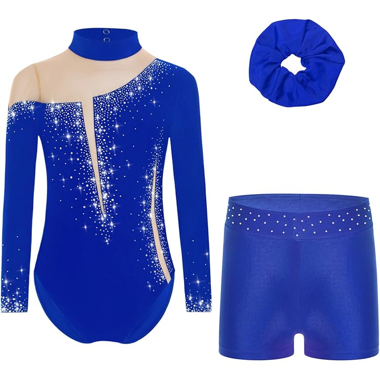 Justaucorps De Gymnastique Pour Fille Avec Short Et Bandeau - Tenue De Danse, Ballet, 6 à 16 Ans, Polyester/élasthanne