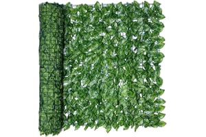 REOVE Artificial Ivy Privacy Fence, Green Plastic Leaf Fence Panels Artificial Leaf Screen Hedge Privacy Fence Roll Wall Landscaping for Outdoor Decor, Garden