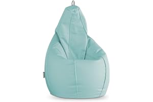 HAPPERS Puff Pera para Exterior Polipiel XXL Azul Cielo