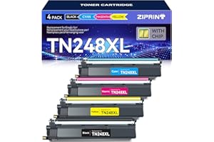 ZIPRINT TN248XL TN248 Kompatibe für Brother MFC-L3760CDW Toner für Brother MFC-L3740CDWE MFC-L3740CDW DCP-L3520CDWE DCP-L3560CDW MFC-L8390CDW BrotherHL-L3220CWE HL-L3240CDW TN-248CMYK TN-248VAL