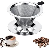 Kasanni Coffee Filter Drip Coffee Maker Permanent Stainless Steel Coffee Filter, Easy to Clean, Ideal for Filtering Artisan C