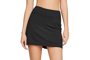 WESTKUN Westku Jupe Short Femme de Tennis Sport Golf Jupe-Short Courte Moulant Elastiquée Été Jupes avec Short Athlétique Taille Haute Skort avec 4 Poches