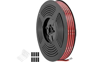 THUN-CT 0,32mm²(22AWG) Cable de silicona rojo y negro emparejado,5m,flexible y resistente al calor,conductor de cobre estañado,para tiras LED,aplicaciones 12V/24V DC,proyectos eléctricos y DIY