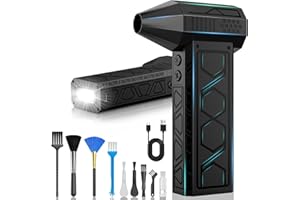 XJUGEZ Elettrico Rimuovi Polvere Aria Compressa Senza Fili,Max 180000 Giri/Min Soffiatore Aria Compressa Elettrico con Illuminazione Ausiliaria,4 Velocità,per Laptop,Keyboard, Esterno