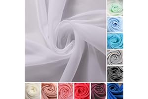 MEGACHEST FIRE Retardant White Plain Voile Net Curtain Fabric 58 Inches Wide. Sold by The metre.