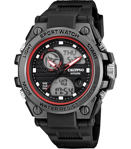Calypso Orologio Uomo K5854/1 – Street Style, Cassa In Gomma Grigia, Quadrante Digitale, Resistenza 5 ATM