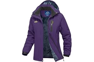 donhobo Women's Waterproof Hiking Jackets,Women Winter Snow Ski Jackets,Ladies Outdoor Fleece Windproof Walking Jacket Coat