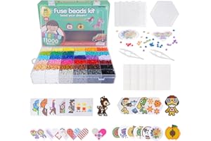 Artkal Fusion Beads Kit 11000 36 Colors Melting Beads Kit with 5 Pegboards 2 Tweezers 48 Patterns, Fuse Beads Kit Compatible Perler Beads Hama Beads for Christmas Birthday Gift