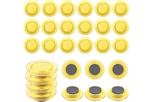 ZDZBLX Calamite Frigorifero Calamite Potenti, 28 Pezzi Magneti Calamite Piccole Magnete Potente, Calamite per Lavagna Magnetica Calamita Frigo Mini Calamite Rotonde, per Bacheca,Frigo,Ufficio (Giallo)