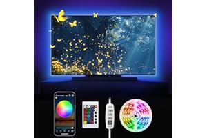 Beaeet Striscia LED 3M USB per TV con Telecomando e App Bluetooth, Illuminazione RGB per Atmosfera, Sincronizzazione con la Musica, Luci Decorative per Camera, Gaming, Feste e Natale (30 leds/m)