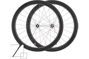 MEROCA VEL Road Bike Carbon Wheelset 700C Clincher Wheelset 50/60mm Deep Disc Brake Clincher/Tubeless Ready, 36T Ratchet Hub, Pillar Spokes