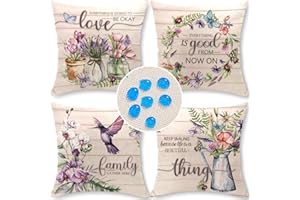 Cirzone Deko Wohnzimmer Kissenbezug 45x45 4er Set Wetterfest Leinen Outdoor Kissen Boho Deko für Garten, Balkon